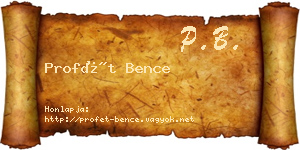 Profét Bence névjegykártya